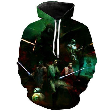 Sabers At The Ready Star Wars A1632 3d Pullover Printed Over Unisex Hoodie Moonbestprint