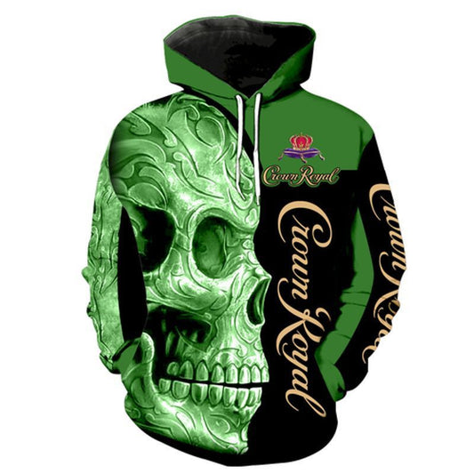 Crown Royal Skull All Over Printed Custom 2 3d Hoodie Moonbestprint