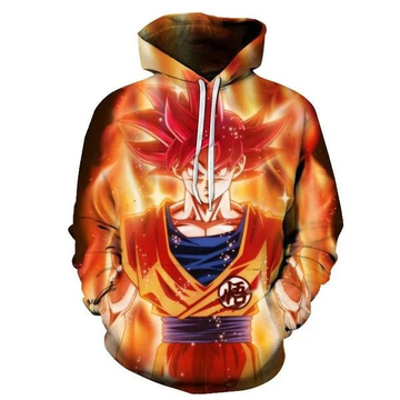 Goku Cartoon Dragon Ball Anime Manga Orange Over Print 3d Hoodie Zip Hoodie Moonbestprint