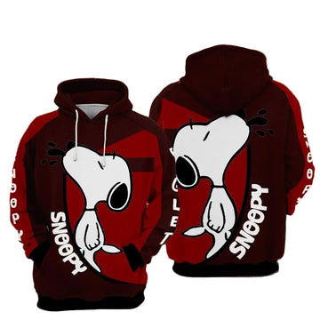 Snoopy Cartoon Peanuts Over Print 3d Hoodie Zip Hoodie 1013 Moonbestprint