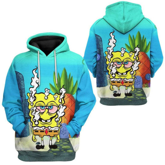 Spongebob Smoke Weed Everyday Blue 3d Hoodie Zip Hoodie Moonbestprint