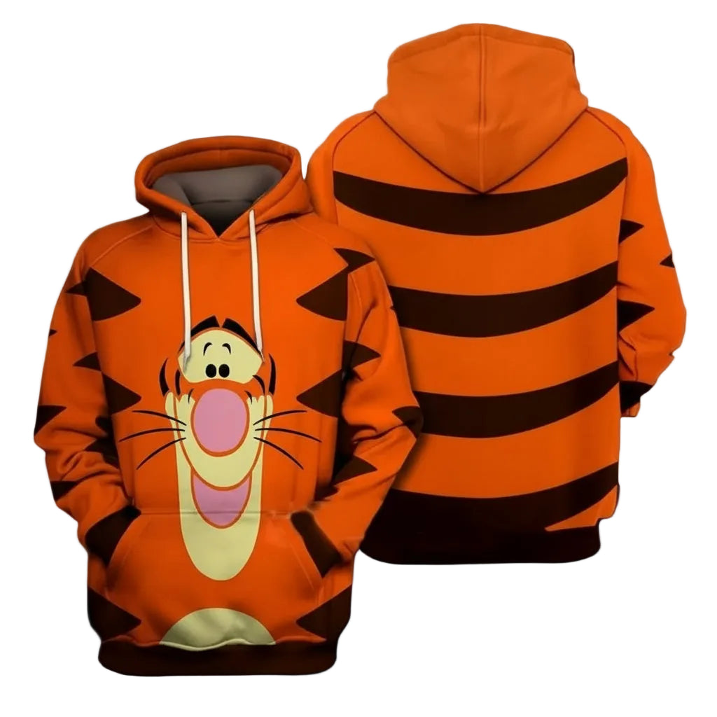 Tigger Winnie The Pooh Disney, Funny Tigger Disney Face All Over Print Hoodie Moonbestprint