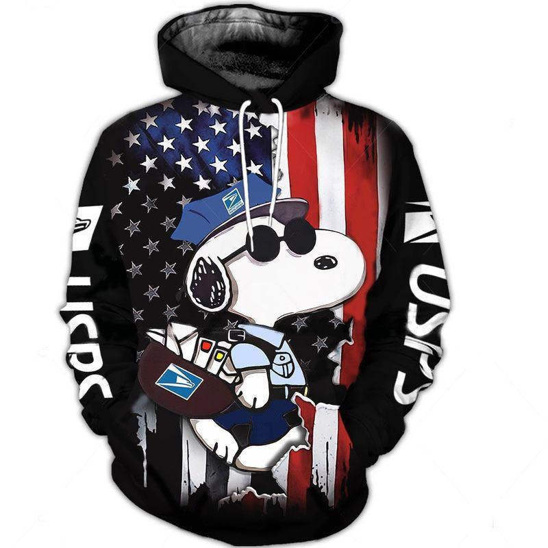 Snoopy Mailman Over Print 3d Hoodie Zip Hoodie Moonbestprint
