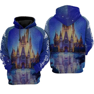 Disney Castle Over Print 3d Hoodie Zip Hoodie Moonbestprint