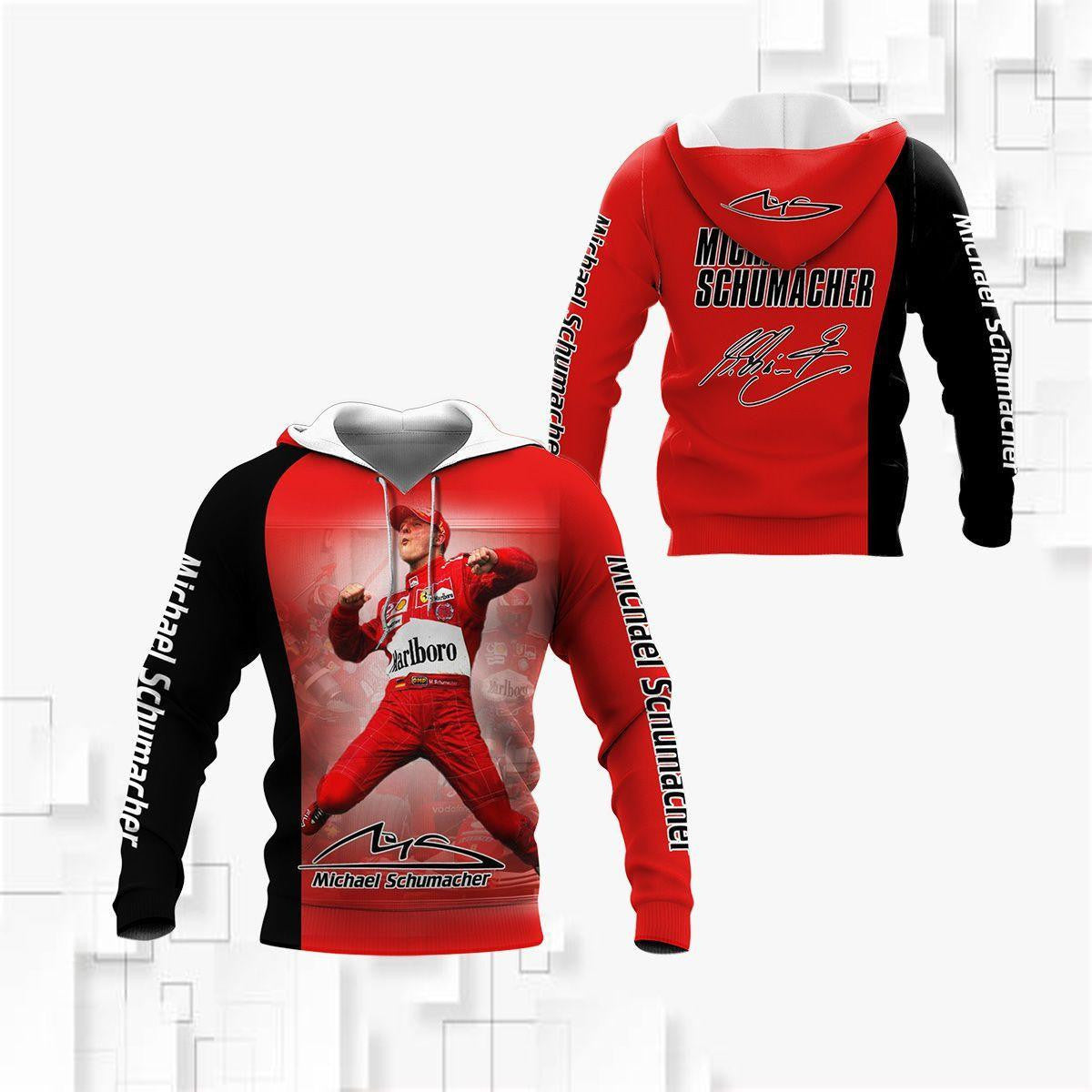 Michael Schumacher Signature Red All Over Print Hoodie, Zip Hoodie 403 Moonbestprint