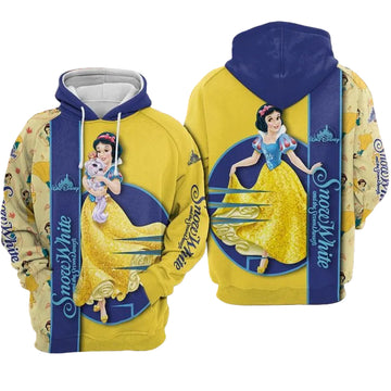 Snow White &amp; 7 Dwarfs Over Print 3d Hoodie Zip Hoodie Moonbestprint