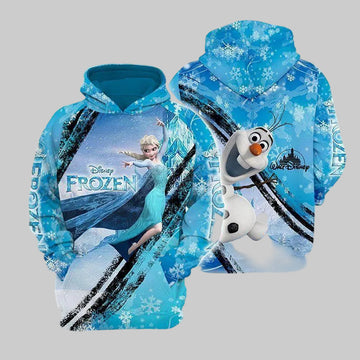 Disney Frozen Elsa Olaf Blue Hoodie Frozen 3d Hoodie Zip Hoodie Moonbestprint