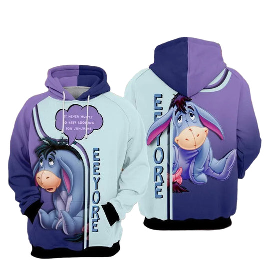 Eeyore Disney, It's Never Hurts To Keep Looking For Sunshine Aop Hoodie, Zip Hoodie Moonbestprint