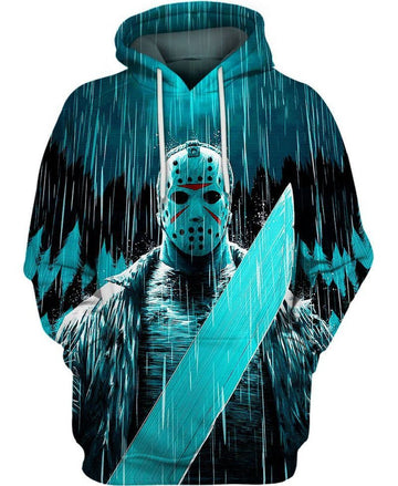 Jason Voorhees Under The Rain Over Print 3d Hoodie Zip Hoodie Moonbestprint