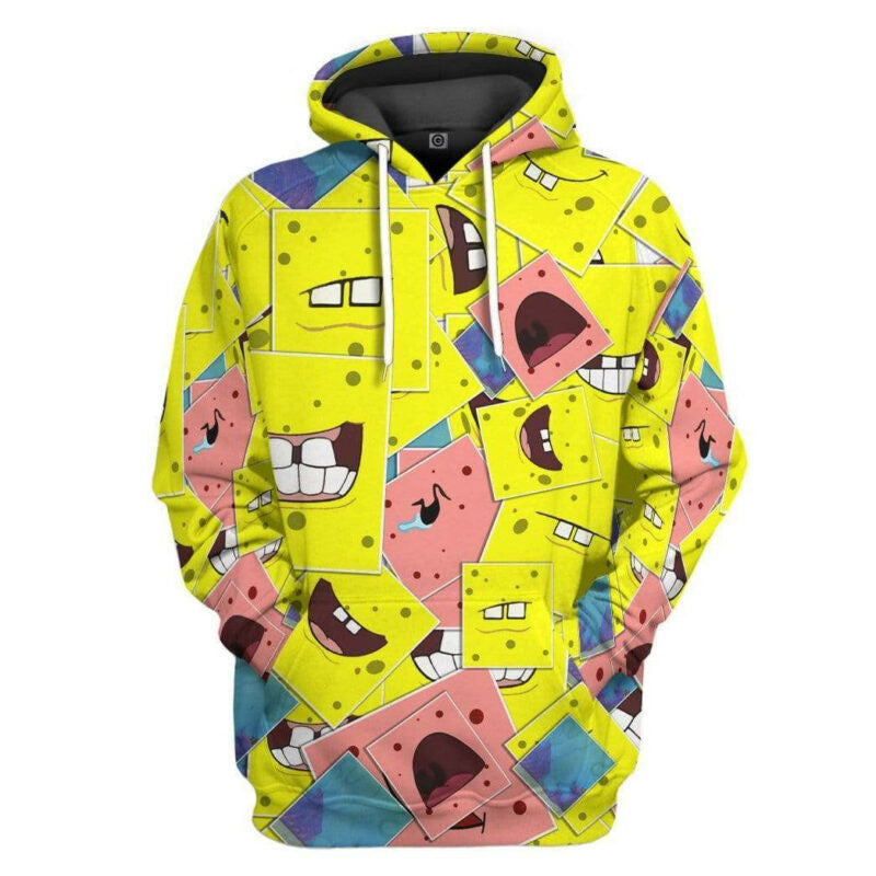 Spongebob And Patrick Star Square 3d Hoodie Zip Hoodie Moonbestprint