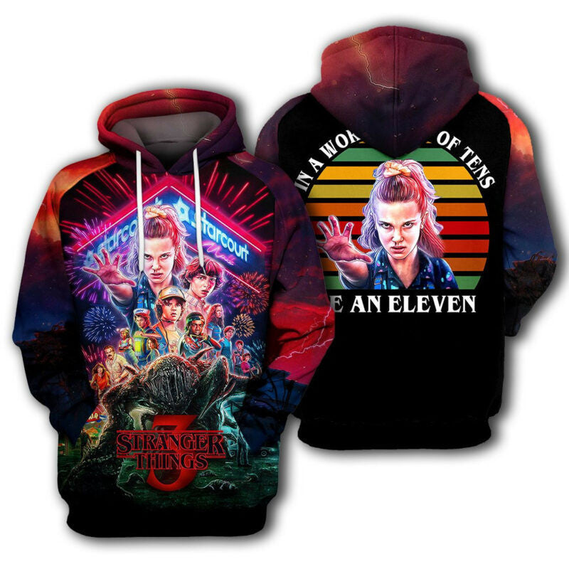 Stranger Things Hoodie Be An Eleven Hoodie Zip Hoodie Moonbestprint