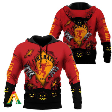 Scary Night Halloween Fireball Whisky Hoodie &amp; Zip Hoodie Moonbestprint