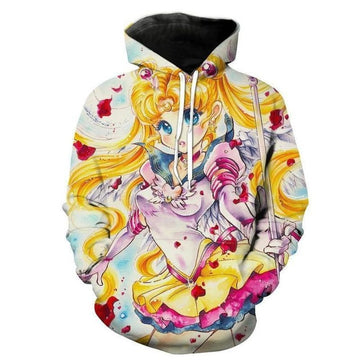 Anime Sailor Moon Venus Girls Hipster Good Quality Casual Over Print 3d Hoodie Zip Hoodie Moonbestprint