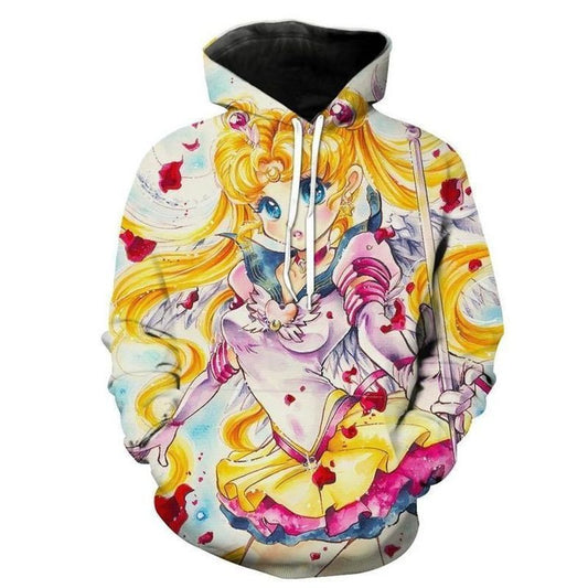 Anime Sailor Moon Venus Girls Hipster Good Quality Casual Over Print 3d Hoodie Zip Hoodie Moonbestprint