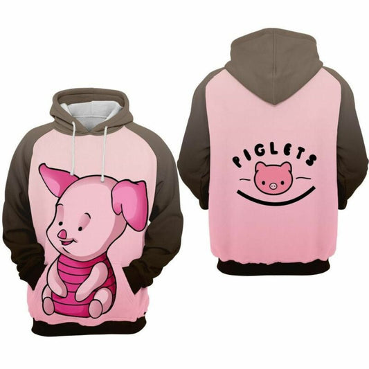 Piglet Cartoon Winnie The Pooh 9 Over Print 3d Hoodie Zip Hoodie Moonbestprint