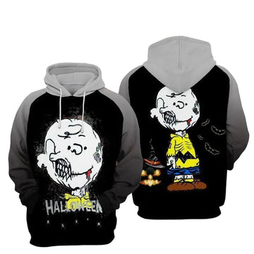 Disney Halloween Hoodie Snoopy Charlie Brown Zombie Black 3d Hoodie Zip Hoodie Moonbestprint