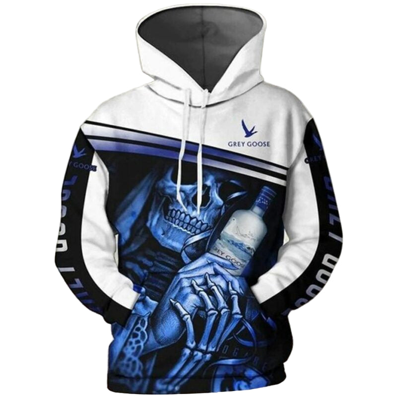 Grey Goose Vodka Skull 3d Hoodie Moonbestprint