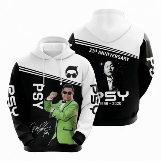 Psy Gangnam Style 21th Anniversary 1999 2020 Signature Design Gift For Fan Custom 3d Hoodie All Over Printed Hoodie Moonbestprint