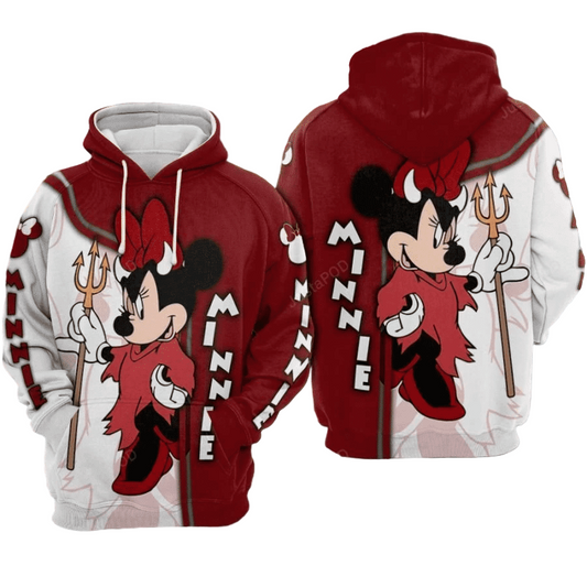 Minnie Mouse Movies Disney Red 3d13 All Over Print Hoodie, Zip-up Hoodie Moonbestprint