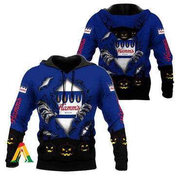 Scary Night Halloween Hamm's Beer Hoodie &amp; Zip Hoodie Moonbestprint