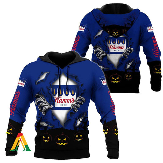 Scary Night Halloween Hamm's Beer Hoodie &amp; Zip Hoodie Moonbestprint