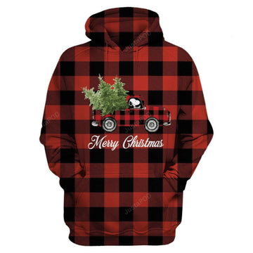 Merry Christmas Snoopy Dog Tree Car Plaid 3d Hoodie Zip Hoodie Moonbestprint
