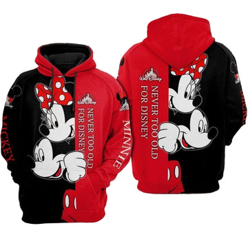 Disney Mickey And Minnie Never Too Old For Disney 3d Hoodie Zip Hoodie 447 Moonbestprint