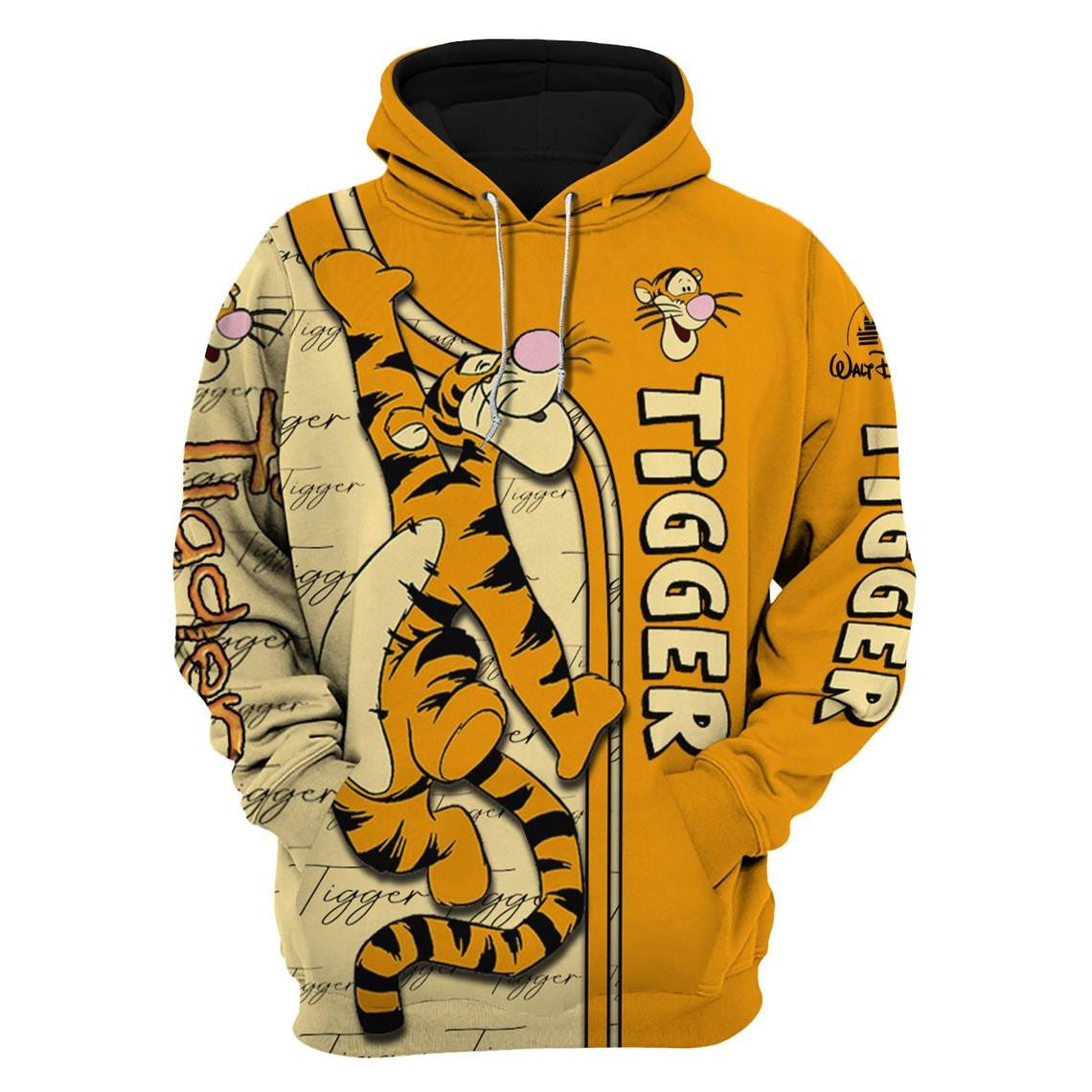Tigger The Tiger Disney Fan Gift, Tigger The Tiger Gift, Stylist Unisex Cartoon Graphic Outfits Aop Hoodie, Zip Hoodie Moonbestprint