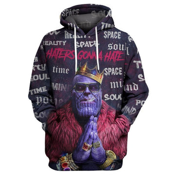Thanos Haters Gonna Hate, Marvel Over Print 3d Hoodie Zip Hoodie Moonbestprint