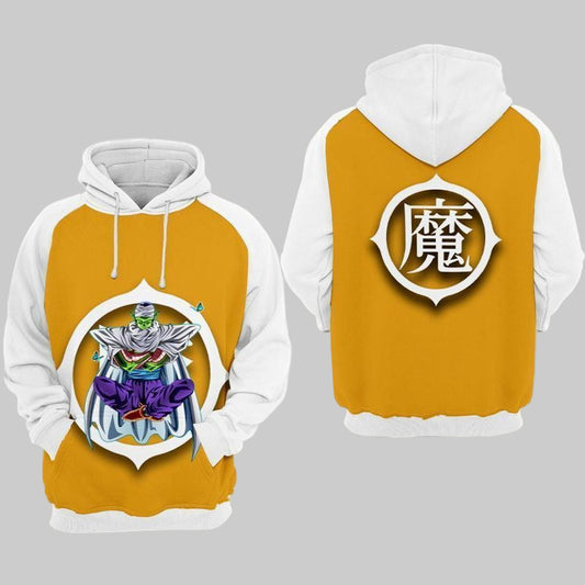 Dragon's Ball Piccolo Yellow &amp; White Over Print 3d Hoodie Zip Hoodie Moonbestprint