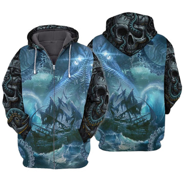 Kraken Skull For Men And Women 3d Hoodie Zip Hoodie Moonbestprint