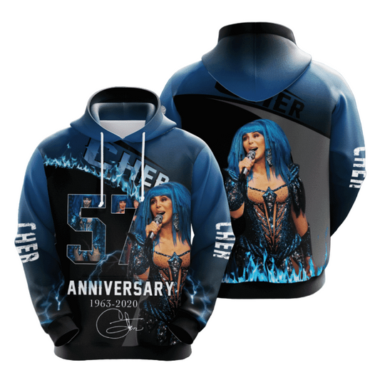 Cher 57th Anniversary 1963 2020 Signature Design Gift For Fan Custom 3d Hoodie All Over Printed Hoodie Moonbestprint