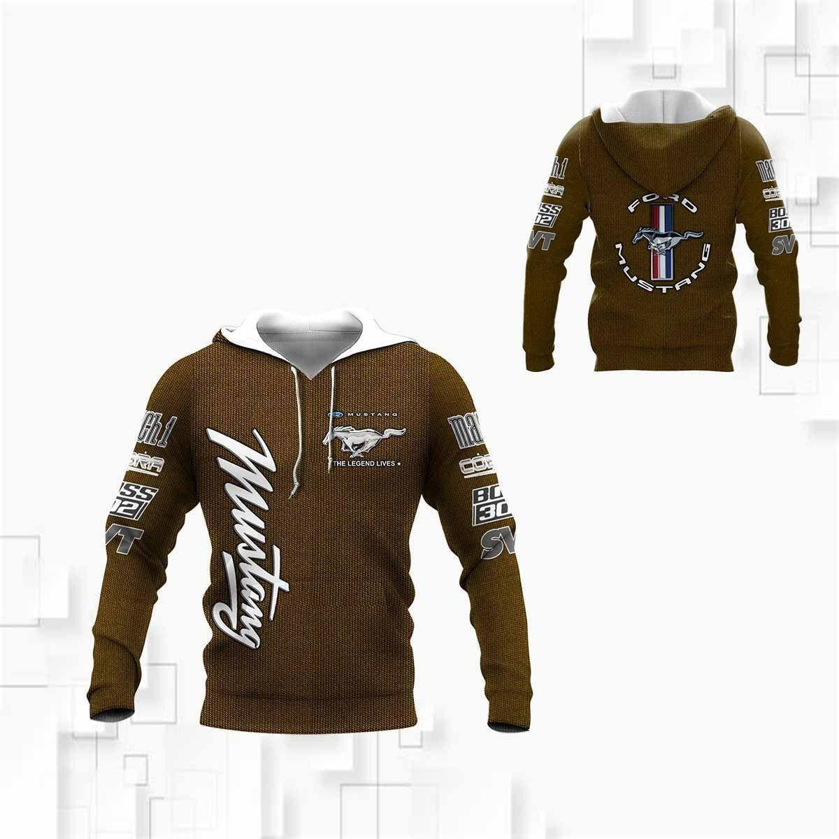 Ford Mustang Shirt Fan Gift 929, Stylist Unisex 3d Hoodie Zip Hoodie Moonbestprint
