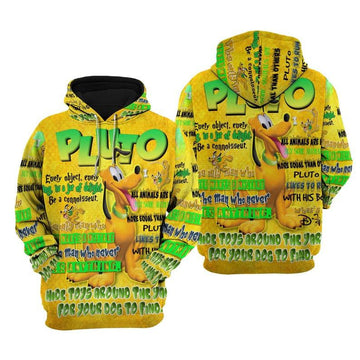 Pluto Dog Disney Cartoon, Disney Quotes, Pluto Punk Words Pattern All Over Print Hoodie, Zip Hoodie Moonbestprint