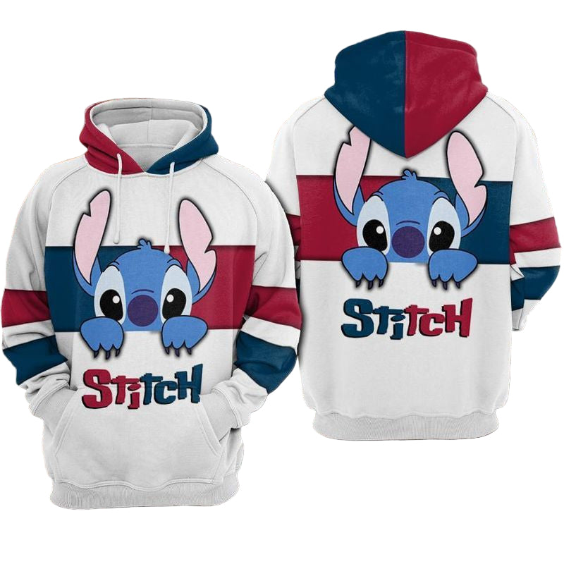 Stitch &amp; Lilo Over Print 3d Hoodie Zip Hoodie Moonbestprint