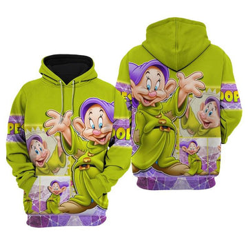 Disney Funny Dopey Dwarf, Snow White And Seven The Dwarfs Cartoon Fan Gift All Over Print Hoodie, Zip Hoodie Moonbestprint