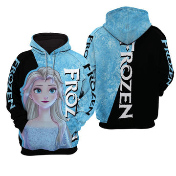 Elsa Princess Fan Gift, Elsa Frozen All Over Print Hoodie Moonbestprint