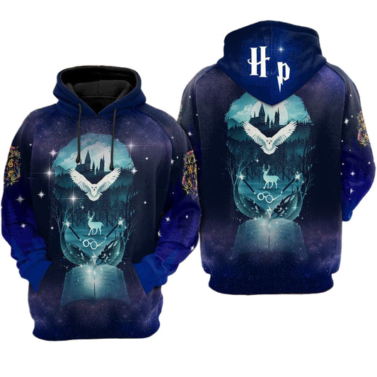 Harry Potter Blue Over Print 3d Hoodie Zip Hoodie Moonbestprint