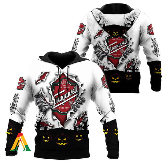 Scary Night Halloween Narragansett Beer Hoodie &amp; Zip Hoodie Moonbestprint