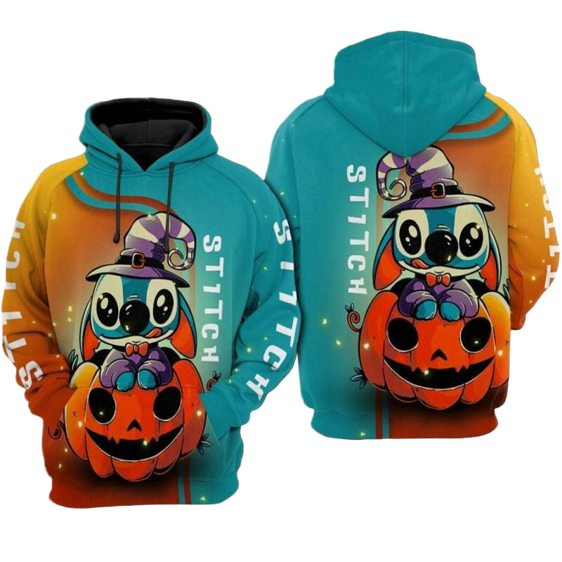 Stitch And Ohana Pumpkin Over Print 3d Hoodie Zip Hoodie Moonbestprint