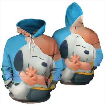Snoopy Hugging Over Print 3d Hoodie Zip Hoodie Moonbestprint