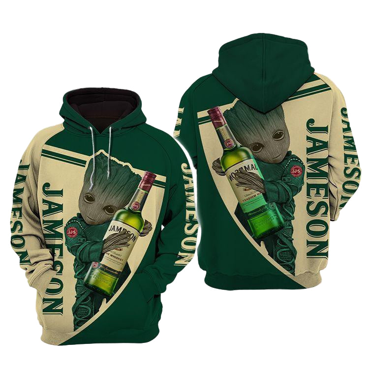 Baby Groot Jameson Irish Whiskey 3d All Over Print T Shirt Hoodie Moonbestprint