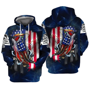 4th Of July Independence Day American Flag Bass Fishing For Men And Women 3d Hoodie Zip Hoodie Moonbestprint