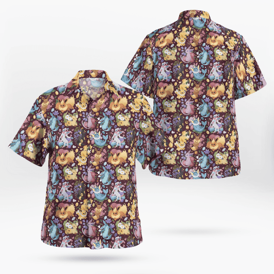 Eeveelutions Seamless Pattern Hawaiian Shirt - Moonbestprint