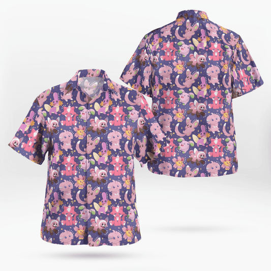 Pink Pokemon Seamless Hawaiian Shirt - Moonbestprint