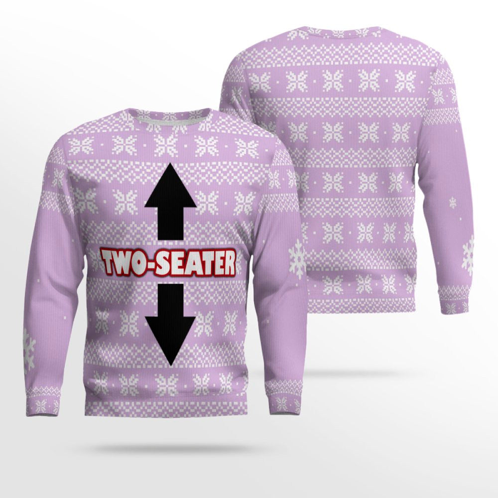 Funny Two-Seater Ugly Christmas Sweater Dreamy Lavender – Moonbestprint