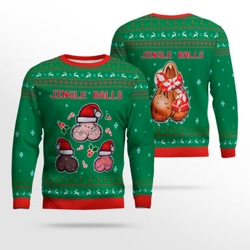 Jingle Balls Funny Ugly Christmas Sweater Green – Moonbestprint