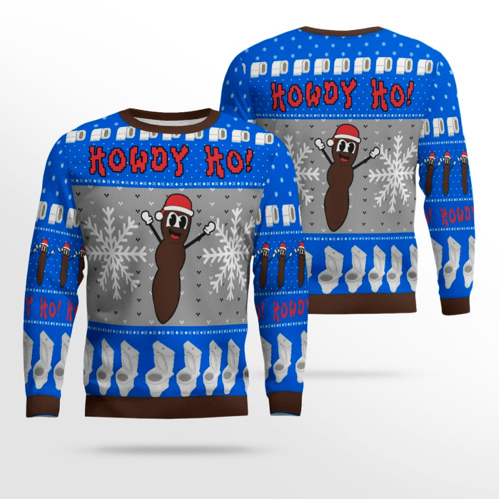 Howdy Ho Ugly Christmas Sweater Blue – Moonbestprint