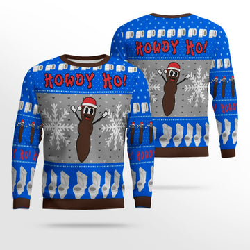 Howdy Ho Ugly Christmas Sweater Blue – Moonbestprint