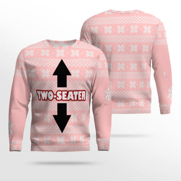 Funny Two-Seater Ugly Christmas Sweater Powder Pink – Moonbestprint